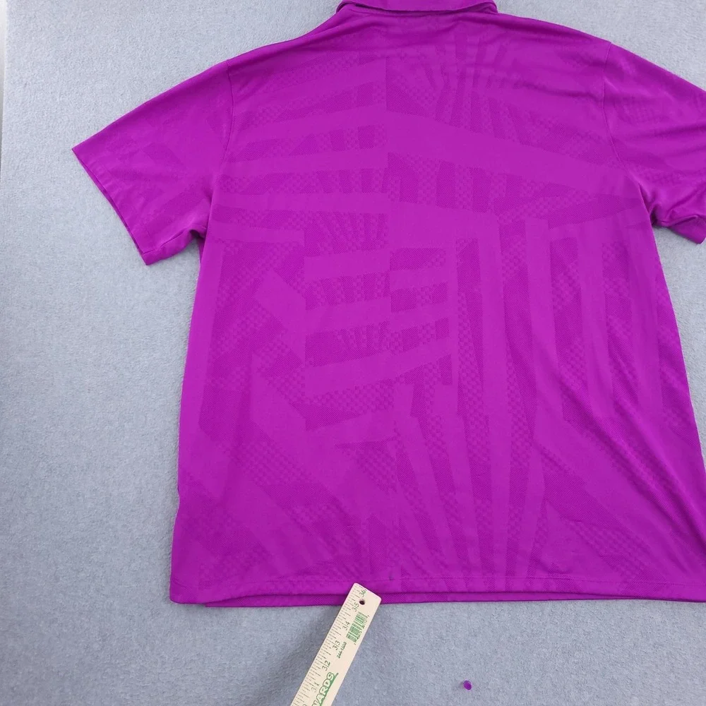 Nike Dri-FIT Polo Shirt Mens 2XL Purple Geometric Golf Performance Wear Top